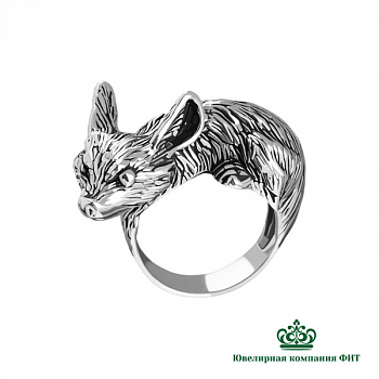 Кольцо Лиса Фенек мельхиор